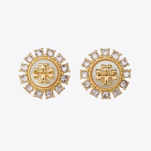 NWT Tory Burch MOONDANCE CRYSTAL STUD EARRINGS - Picture 4 of 12